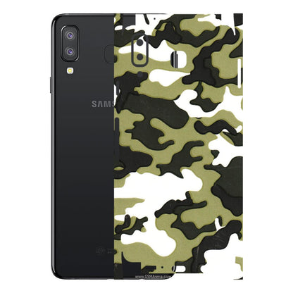 Samsung A/S Series Phone Skins (All Models) - Camouflages White And Green - 3D Embossed Finish (L-243) Samsung Galaxy A8 Star