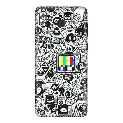 Samsung A/S Series Phone Skins (All Models) - Doodles Positive Art - 3D Embossed Finish (L-263) Samsung Galaxy A8 Star