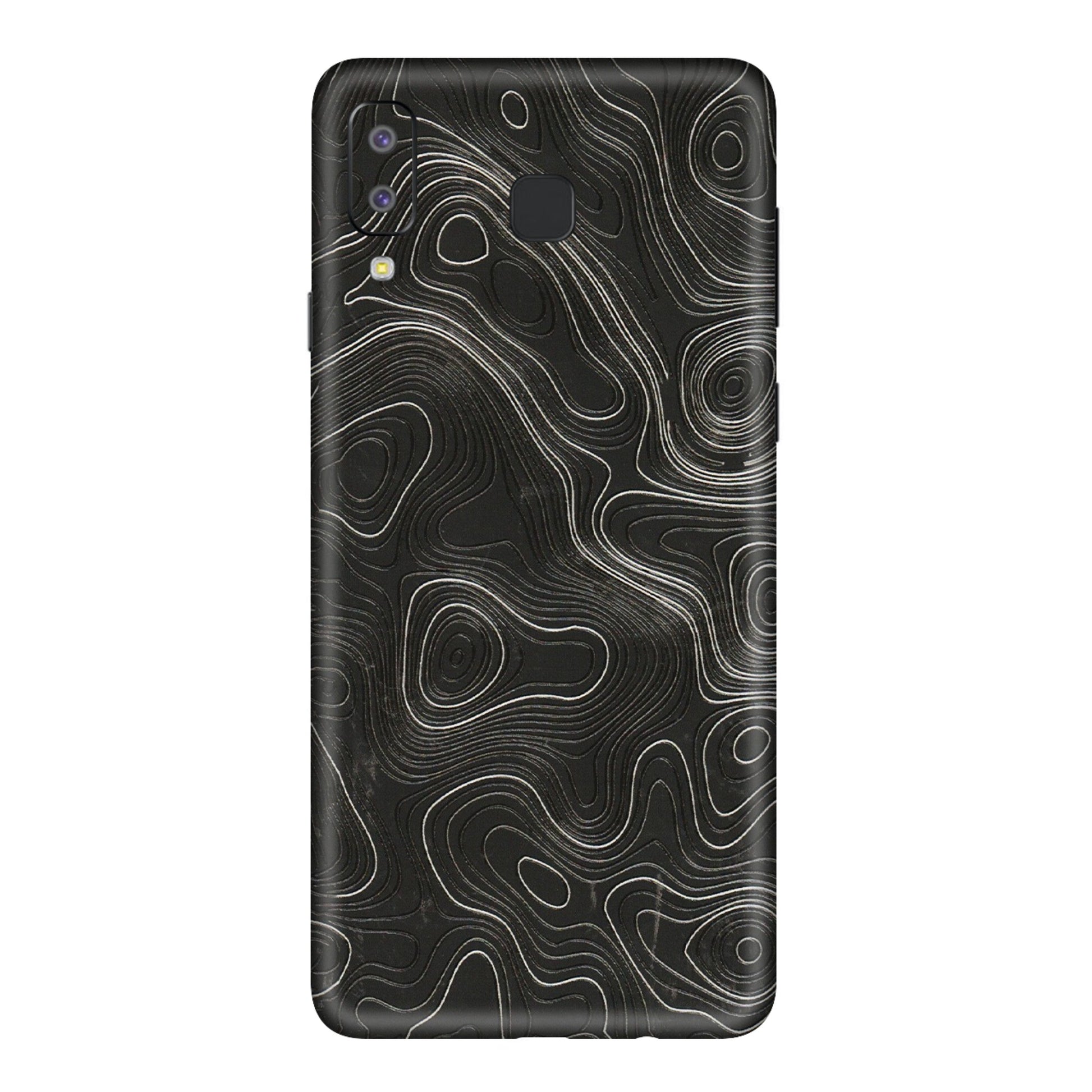 Samsung A/S Series Phone Skins (All Models) - Abstract White Line Map - 3D Embossed Finish (L-269) Samsung Galaxy A8 Star