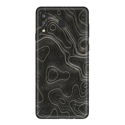Samsung A/S Series Phone Skins (All Models) - Abstract White Line Map - 3D Embossed Finish (L-269) Samsung Galaxy A8 Star