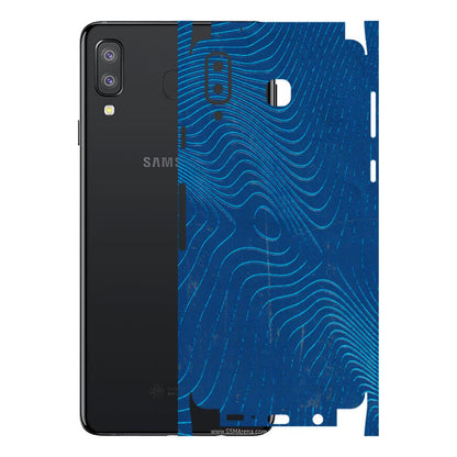 Samsung A/S Series Phone Skins (All Models) - Abstract Blue Line Map - 3D Embossed Finish (L-272) Samsung Galaxy A8 Star