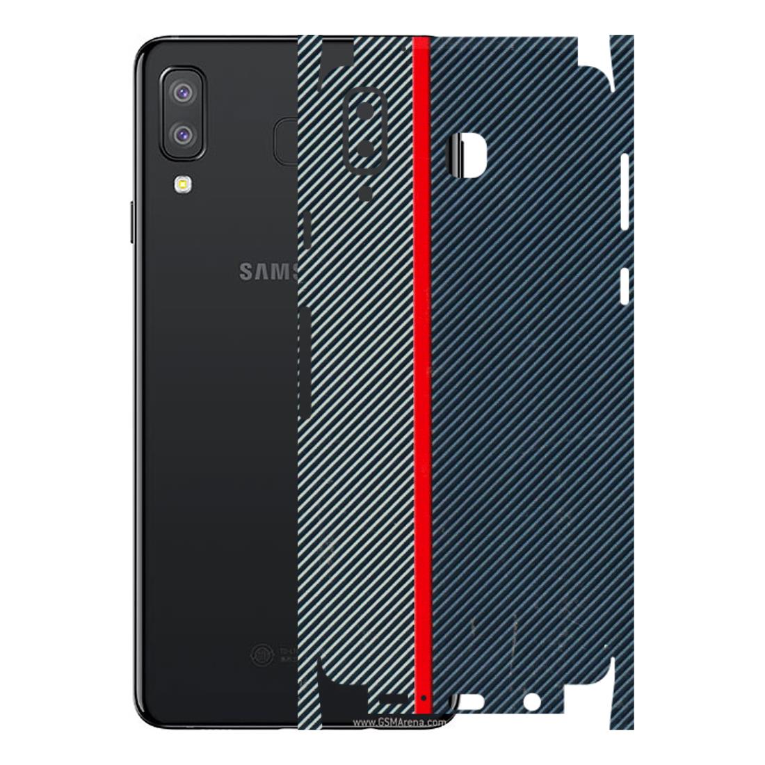 Samsung A/S Series Phone Skins (All Models) - Blue Sober Lines - 3D Embossed Finish (L-305) Samsung Galaxy A8 Star
