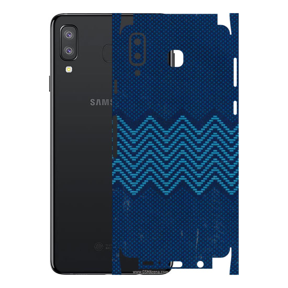 Samsung A/S Series Phone Skins (All Models) - Blue Sober Waves - 3D Embossed Finish (L-306) Samsung Galaxy A8 Star
