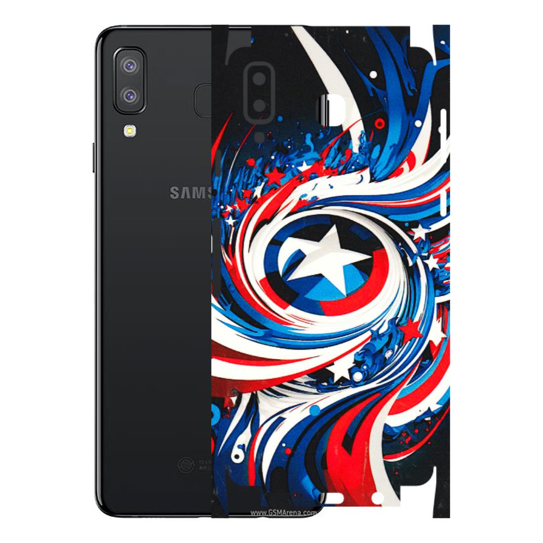 Samsung A/S Series Phone Skins (All Models) - Captain America Logo - 3D Embossed Finish (L-307) Samsung Galaxy A8 Star