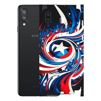 Samsung A/S Series Phone Skins (All Models) - Captain America Logo - 3D Embossed Finish (L-307) Samsung Galaxy A8 Star