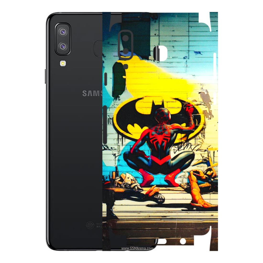 Samsung A/S Series Phone Skins (All Models) - New Spiderman Bat Logo - 3D Embossed Finish (L-309) Samsung Galaxy A8 Star