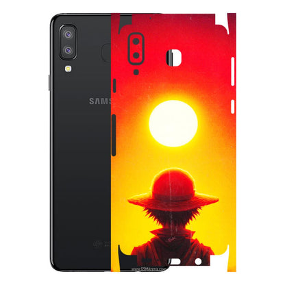 Samsung A/S Series Phone Skins (All Models) - Cool Sunset With Monkey D.Luffy Anime - 3D Embossed Finish (L-329) Samsung Galaxy A8 Star