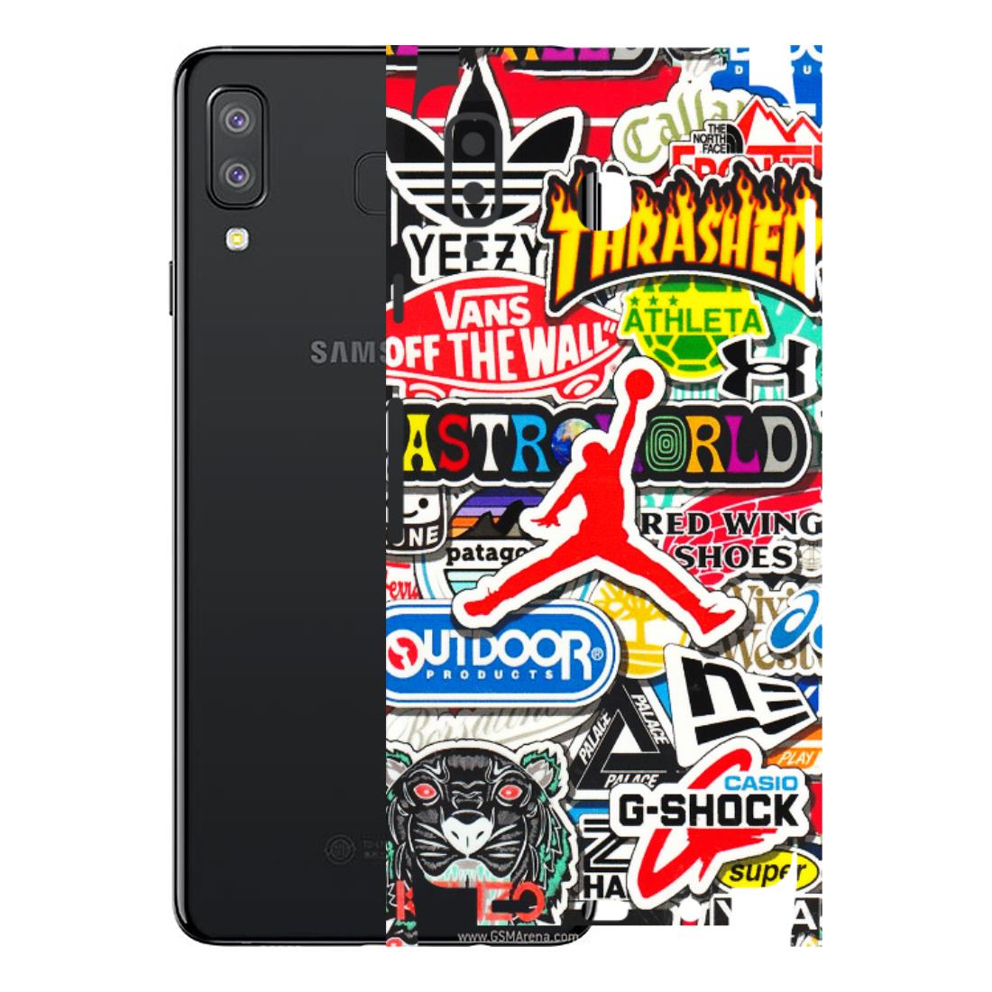 Samsung A/S Series Phone Skins (All Models) - Multi Brands Sticker Graffiti - 3D Embossed Finish (L-37) Samsung Galaxy A8 Star