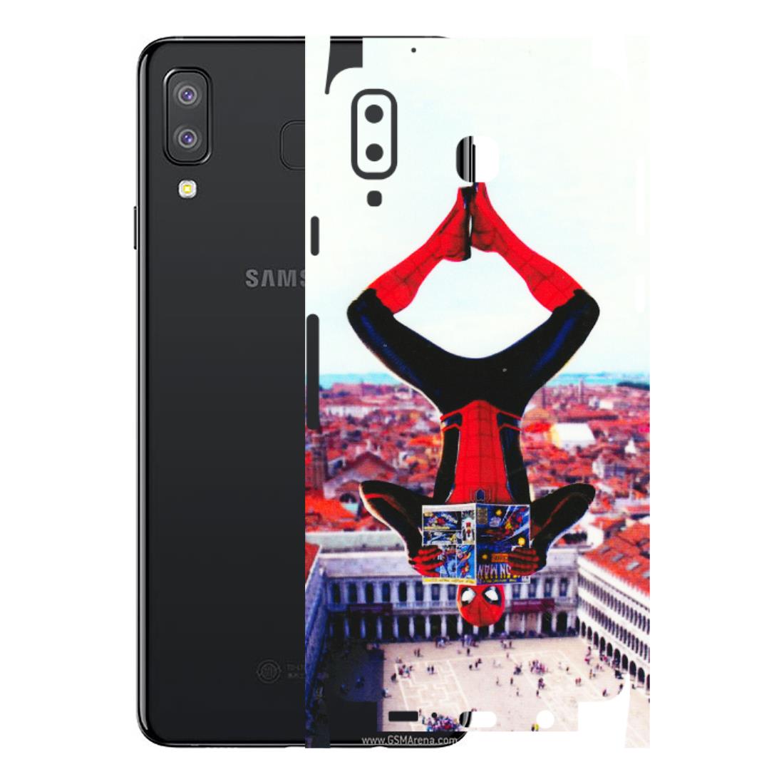 Samsung A/S Series Phone Skins (All Models) - Spiderman Hanging - 3D Embossed Finish (L-53) Samsung Galaxy A8 Star