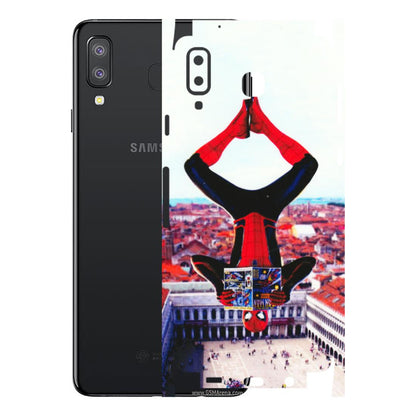 Samsung A/S Series Phone Skins (All Models) - Spiderman Hanging - 3D Embossed Finish (L-53) Samsung Galaxy A8 Star