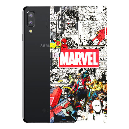 Samsung A/S Series Phone Skins (All Models) - Marvel Colorful Comic - 3D Embossed Finish (L-64) Samsung Galaxy A8 Star
