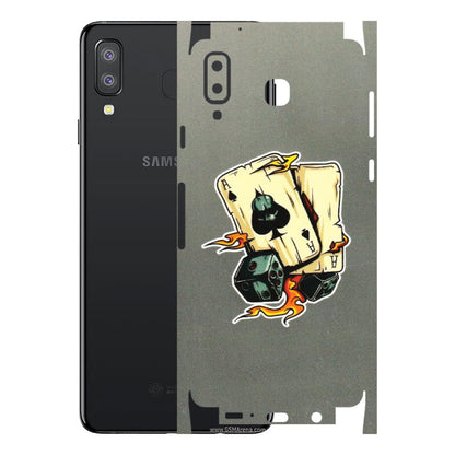 Samsung A/S Series Phone Skins (All Models) - Grey Cards Of Ace - 3D Embossed Finish (L-77) Samsung Galaxy A8 Star