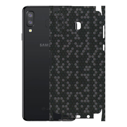 Samsung A/S Series Phone Skins (All Models) - Black Grey Honeycomb Sober - 3D Embossed Finish (L-85) Samsung Galaxy A8 Star
