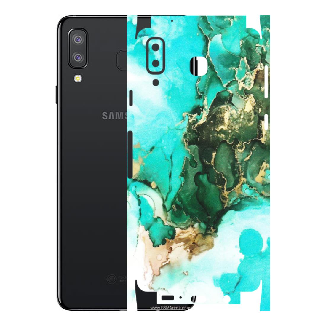 Samsung A/S Series Phone Skins (All Models) - The Blue Gold Marble - Matte Finish (M-124) Samsung Galaxy A8 Star