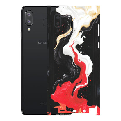 Samsung A/S Series Phone Skins (All Models) - Black Red White Paint Splash Fusion - Matte Finish (M-56) Samsung Galaxy A8 Star