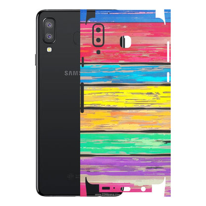 Samsung A/S Series Phone Skins (All Models) - Multi Colour Wooden Wall - Matte Finish (M-96) Samsung Galaxy A8 Star