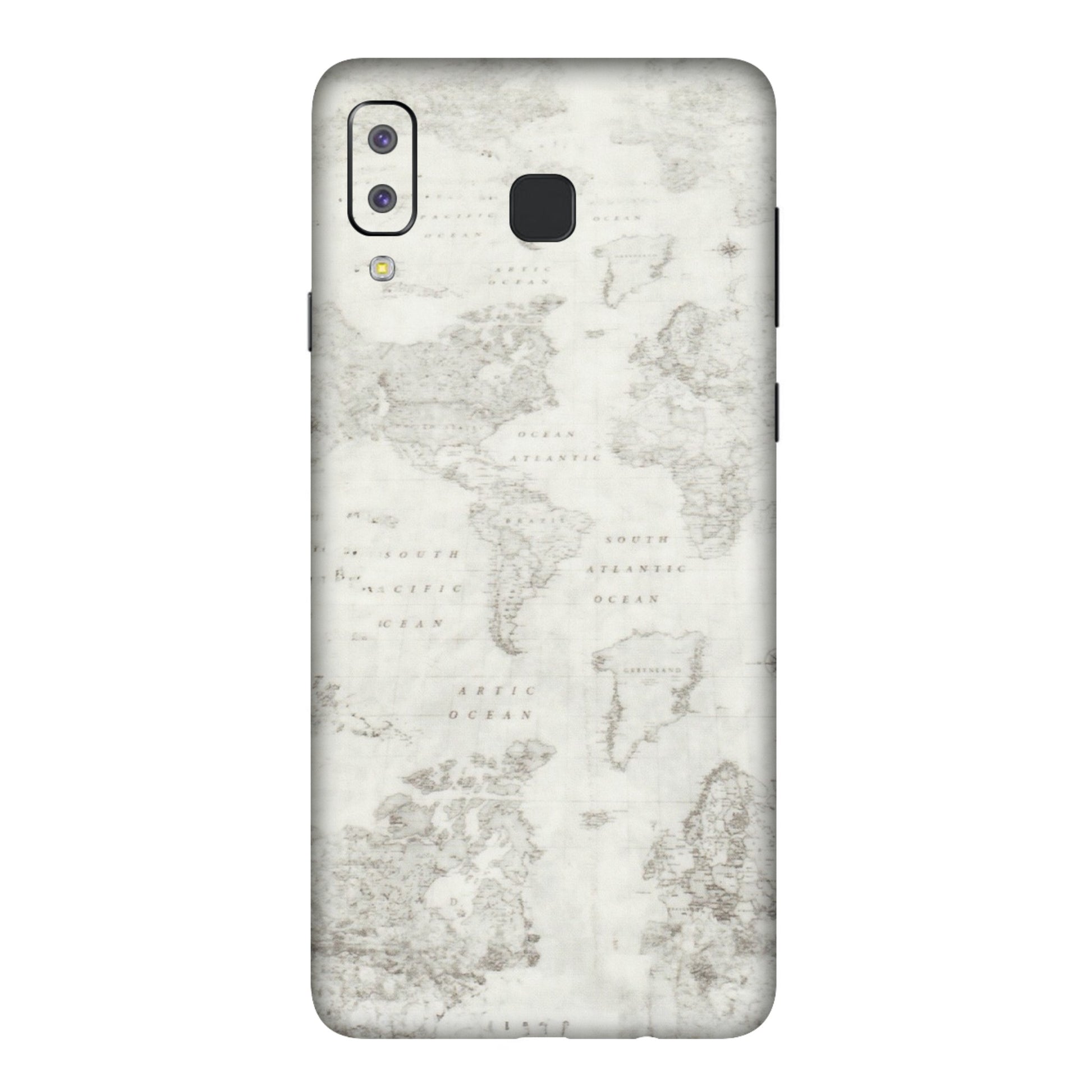 Samsung A/S Series Phone Skins (All Models) - World Travel Map - Transparent Finish (T-04) Samsung Galaxy A8 Star