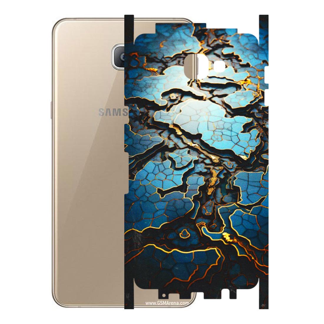 Samsung A/S Series Phone Skins (All Models) - Blue Gold Abstract - 3D Embossed Finish (L-11) Samsung Galaxy A9 2016