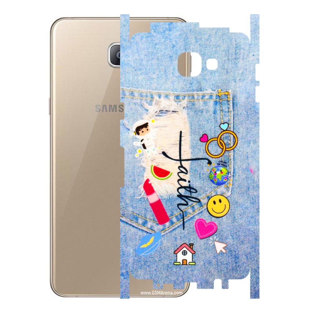 Samsung A/S Series Phone Skins (All Models) - Denim Jeans Pocket - 3D Embossed Finish (L-134) Samsung Galaxy A9 2016