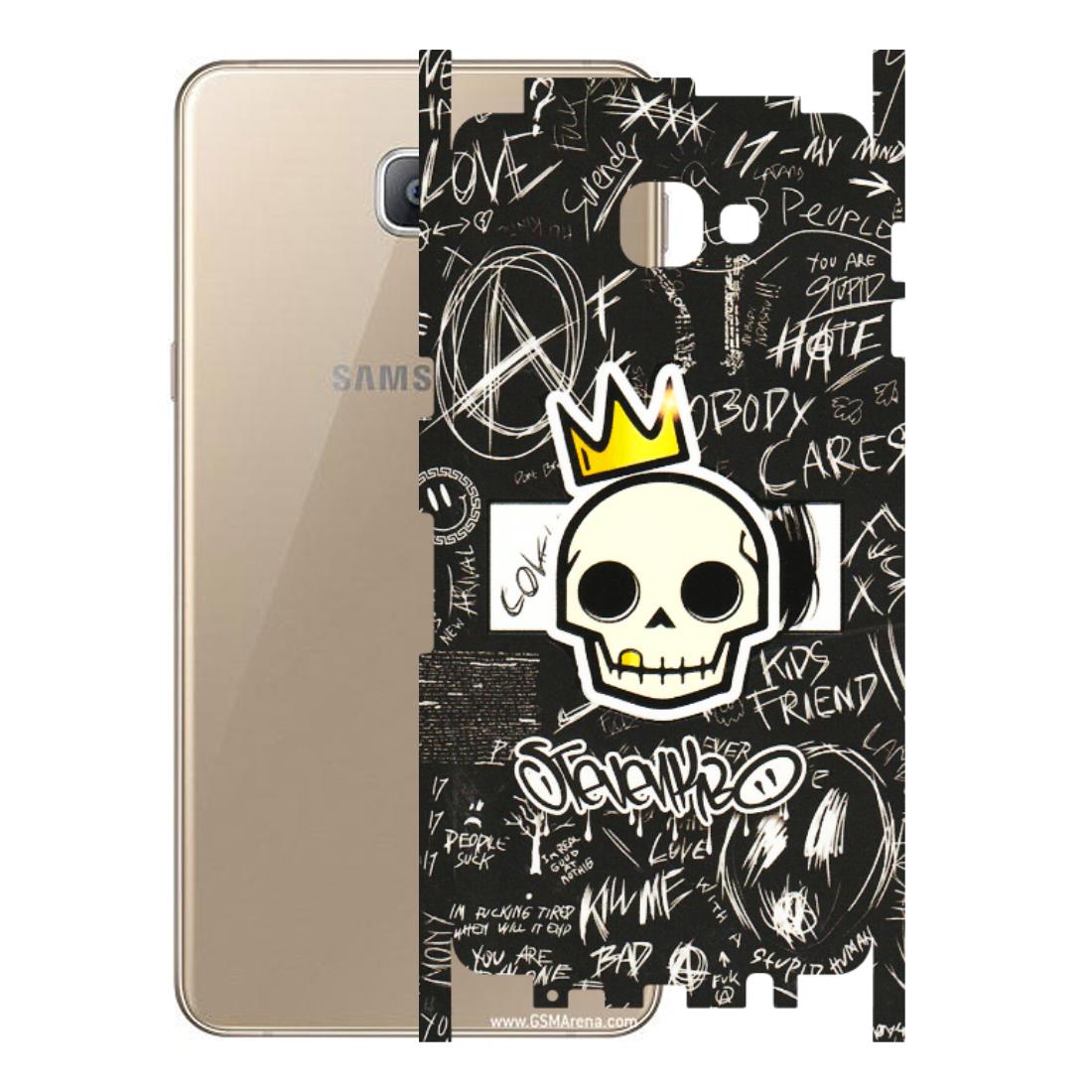 Samsung A/S Series Phone Skins (All Models) - Funny Skull Black Chalk Grafitti - 3D Embossed Finish (L-22) Samsung Galaxy A9 2016