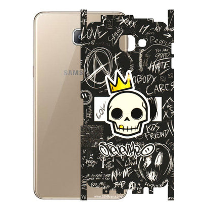 Samsung A/S Series Phone Skins (All Models) - Funny Skull Black Chalk Grafitti - 3D Embossed Finish (L-22) Samsung Galaxy A9 2016