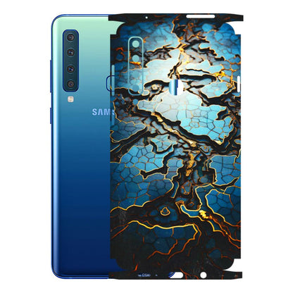Samsung A/S Series Phone Skins (All Models) - Blue Gold Abstract - 3D Embossed Finish (L-11) Samsung Galaxy A9 2018