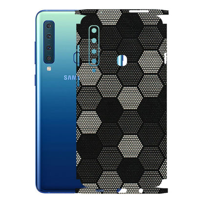 Samsung A/S Series Phone Skins (All Models) - Black & White Dotted Honeycomb Texture - 3D Embossed Finish (L-202) Samsung Galaxy A9 2018