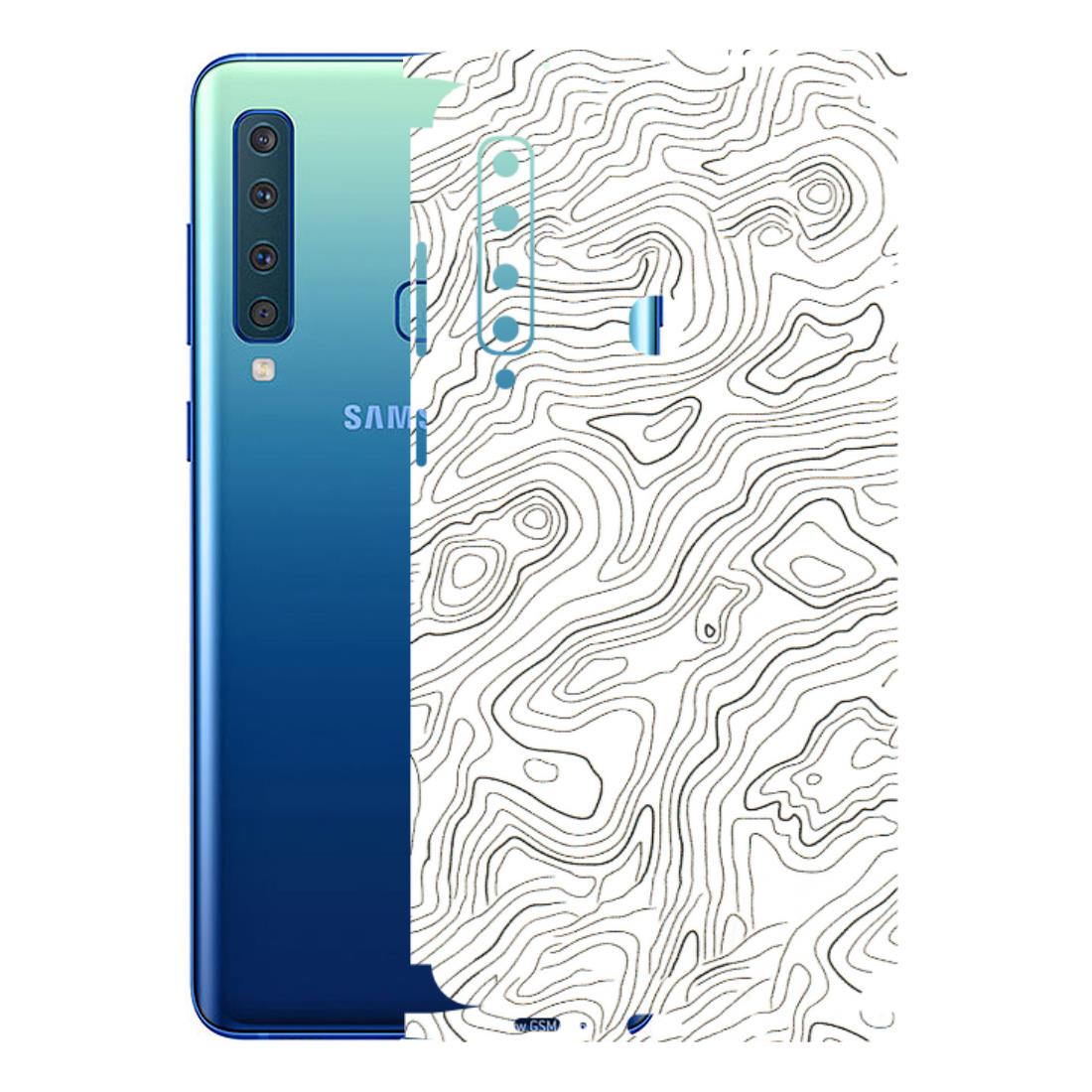 Samsung A/S Series Phone Skins (All Models) - White Black Swirls - 3D Embossed Finish (L-219) Samsung Galaxy A9 2018
