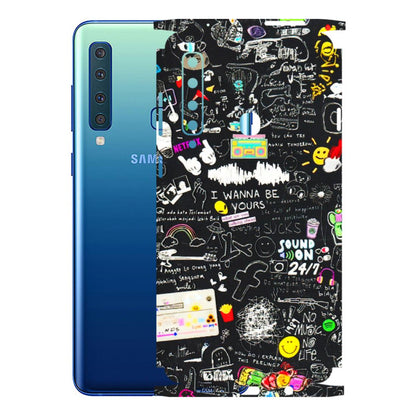 Samsung A/S Series Phone Skins (All Models) - Black Creatives Doodles - 3D Embossed Finish (L-311) Samsung Galaxy A9 2018