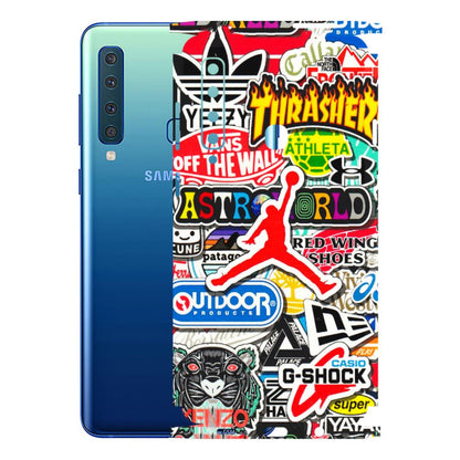 Samsung A/S Series Phone Skins (All Models) - Multi Brands Sticker Graffiti - 3D Embossed Finish (L-37) Samsung Galaxy A9 2018