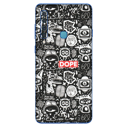 Samsung A/S Series Phone Skins (All Models) - Dope Stay Classy Black Doodles - Matte Finish (M-126) Samsung Galaxy A9