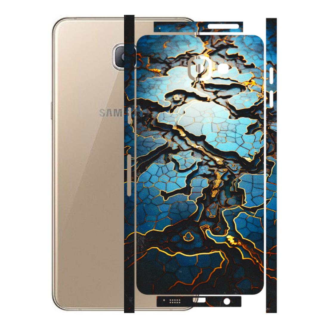 Samsung A/S Series Phone Skins (All Models) - Blue Gold Abstract - 3D Embossed Finish (L-11) Samsung Galaxy A9 Pro