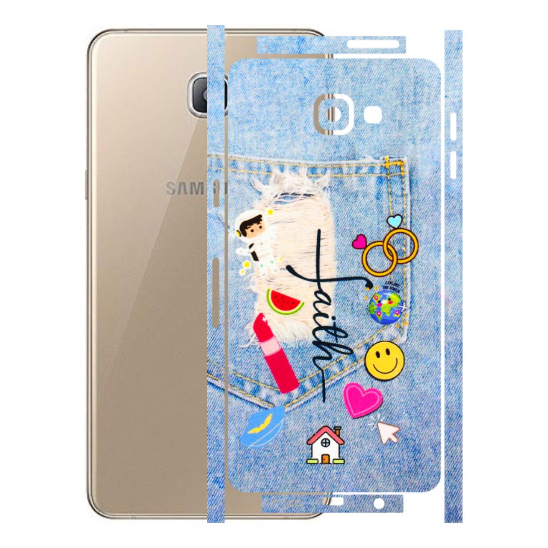 Samsung A/S Series Phone Skins (All Models) - Denim Jeans Pocket - 3D Embossed Finish (L-134) Samsung Galaxy A9 Pro