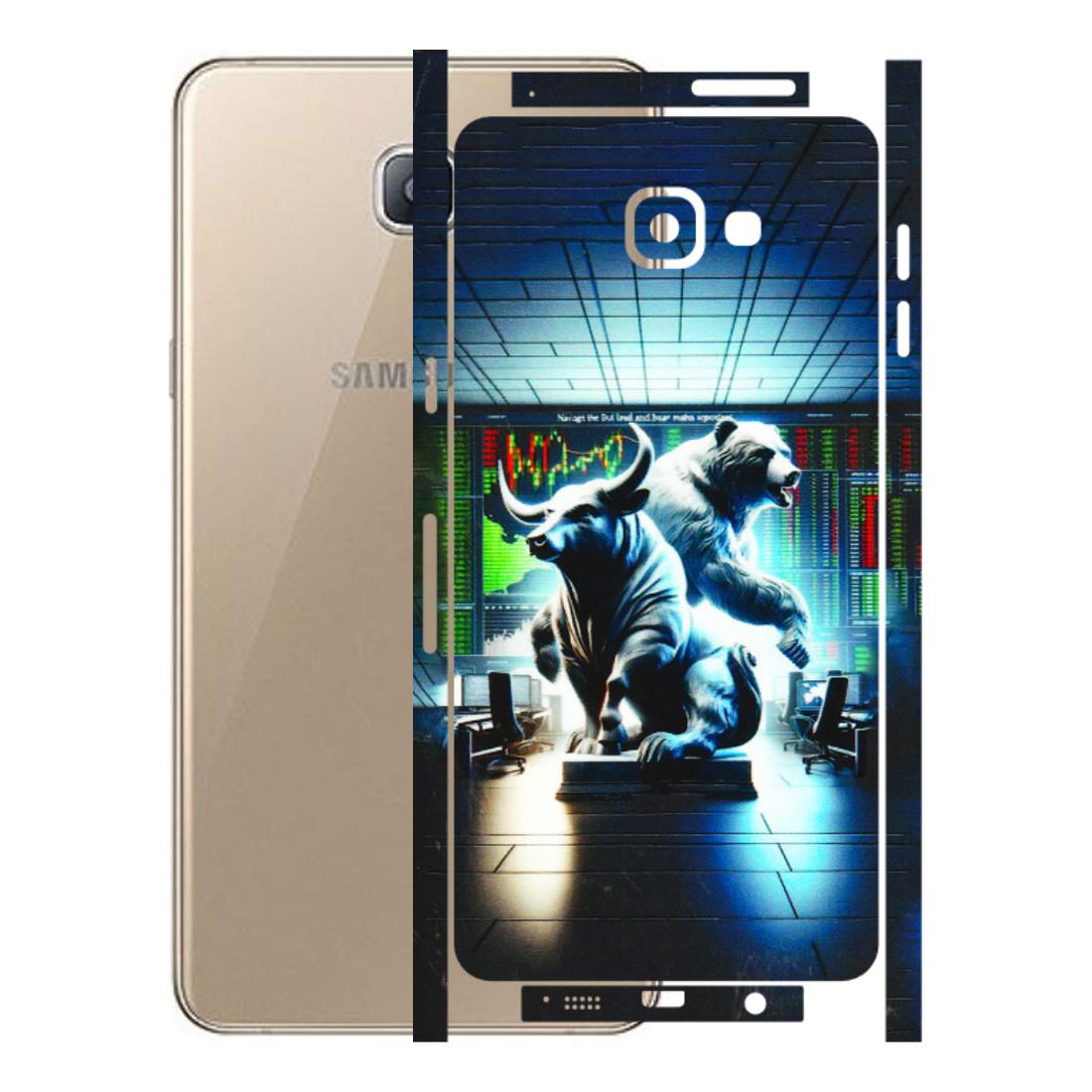 Samsung A/S Series Phone Skins (All Models) - Stock Market Sensex Bear vs Bulls - 3D Embossed Finish (L-15) Samsung Galaxy A9 Pro
