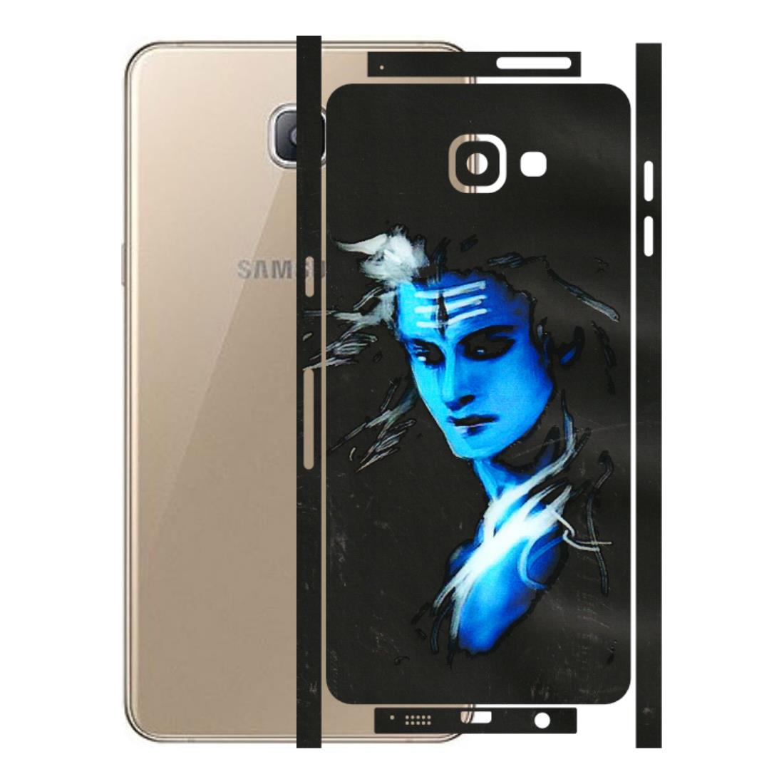 Samsung A/S Series Phone Skins (All Models) - Har Har Mahadev Blue/Black - 3D Embossed Finish (L-185) Samsung Galaxy A9 Pro