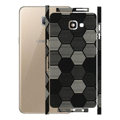 Samsung A/S Series Phone Skins (All Models) - Black & White Dotted Honeycomb Texture - 3D Embossed Finish (L-202) Samsung Galaxy A9 Pro
