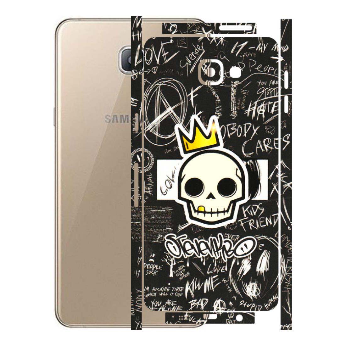 Samsung A/S Series Phone Skins (All Models) - Funny Skull Black Chalk Grafitti - 3D Embossed Finish (L-22) Samsung Galaxy A9 Pro
