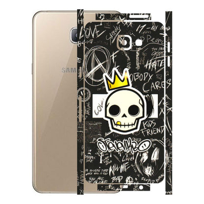 Samsung A/S Series Phone Skins (All Models) - Funny Skull Black Chalk Grafitti - 3D Embossed Finish (L-22) Samsung Galaxy A9 Pro