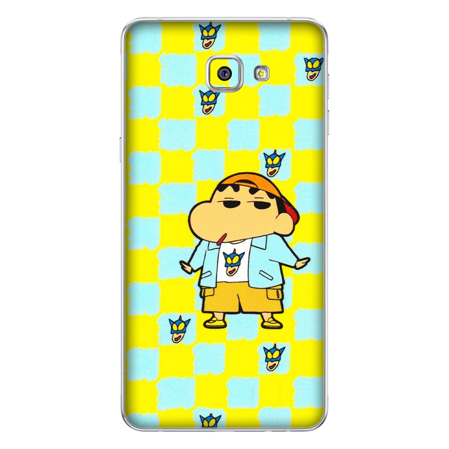 Samsung A/S Series Phone Skins (All Models) - Yellow Blue Shinchan Cute - 3D Embossed Finish (L-221) Samsung Galaxy A9 Pro