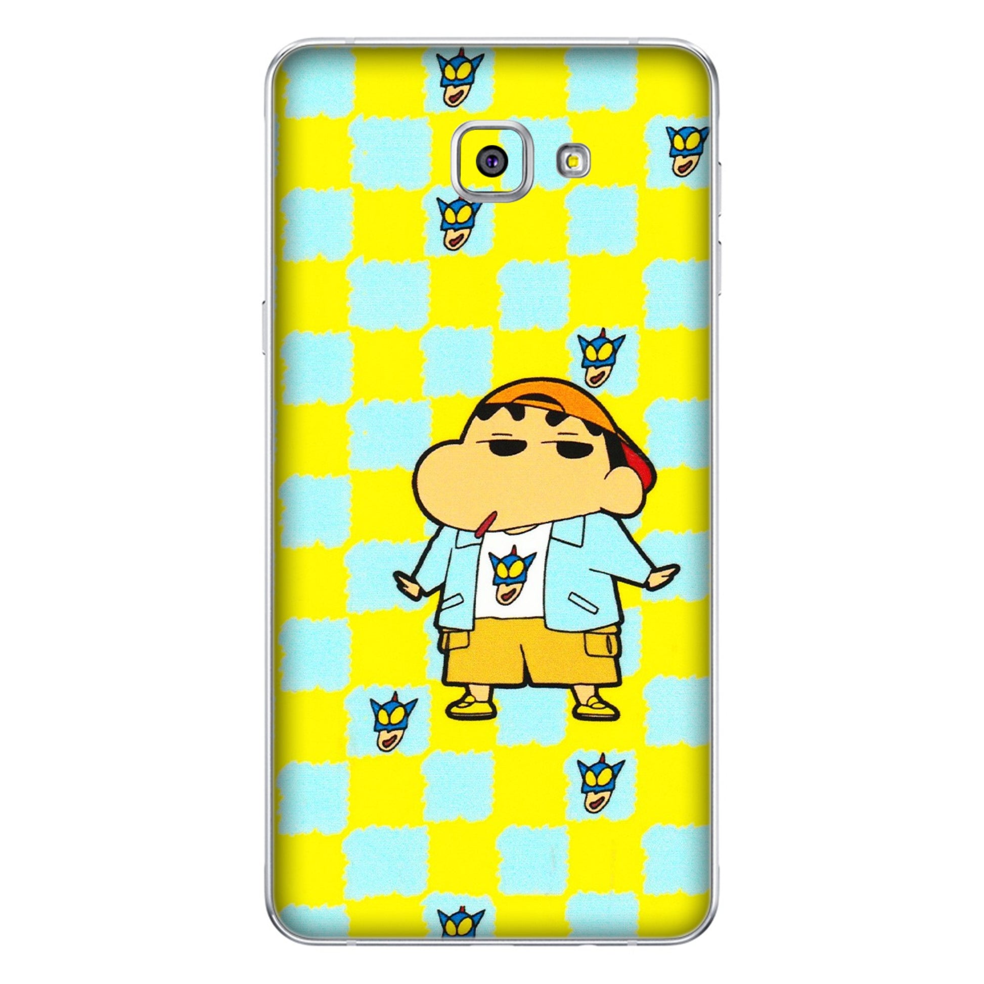 Samsung A/S Series Phone Skins (All Models) - Yellow Blue Shinchan Cute - 3D Embossed Finish (L-221) Samsung Galaxy A9 Pro