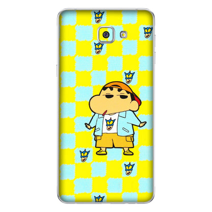 Samsung A/S Series Phone Skins (All Models) - Yellow Blue Shinchan Cute - 3D Embossed Finish (L-221) Samsung Galaxy A9 Pro
