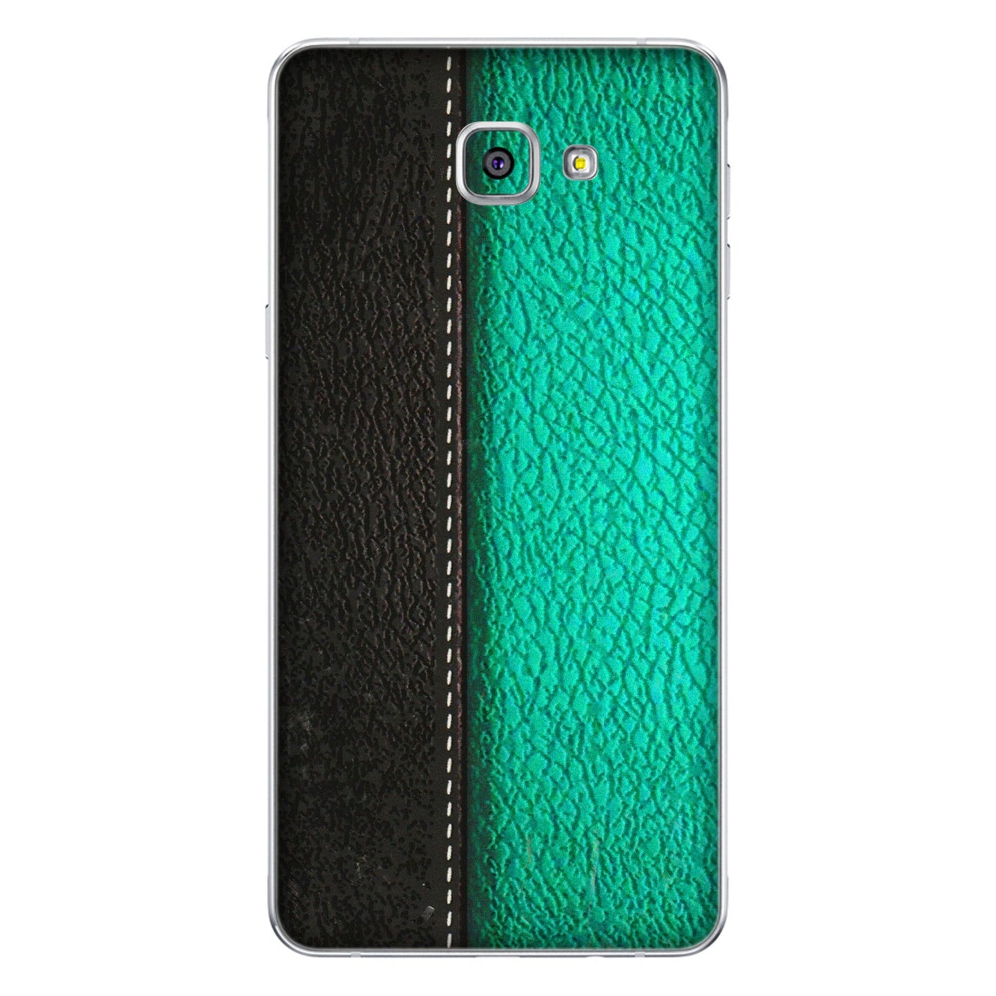 Samsung A/S Series Phone Skins (All Models) - Black Green Dual Leather Stich - 3D Embossed Finish (L-233) Samsung Galaxy A9 Pro