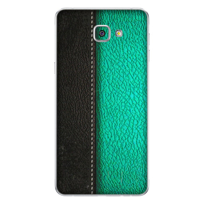 Samsung A/S Series Phone Skins (All Models) - Black Green Dual Leather Stich - 3D Embossed Finish (L-233) Samsung Galaxy A9 Pro