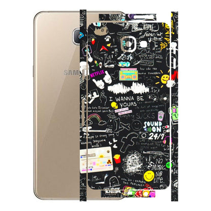 Samsung A/S Series Phone Skins (All Models) - Black Creatives Doodles - 3D Embossed Finish (L-311) Samsung Galaxy A9 Pro