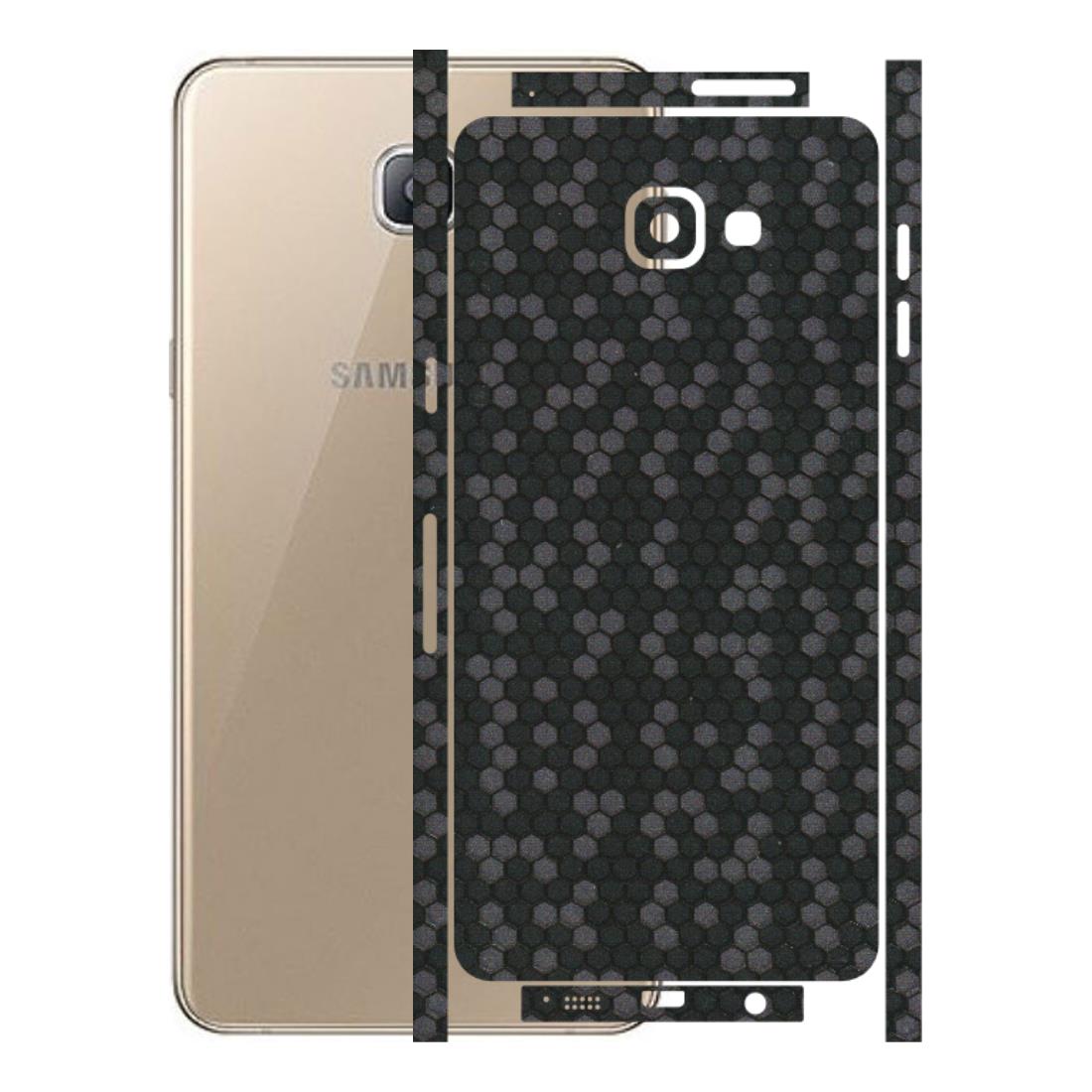 Samsung A/S Series Phone Skins (All Models) - Black Grey Honeycomb Sober - 3D Embossed Finish (L-85) Samsung Galaxy A9 Pro