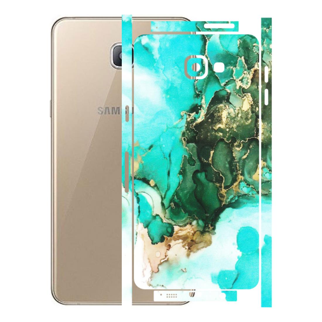 Samsung A/S Series Phone Skins (All Models) - The Blue Gold Marble - Matte Finish (M-124) Samsung Galaxy A9 Pro
