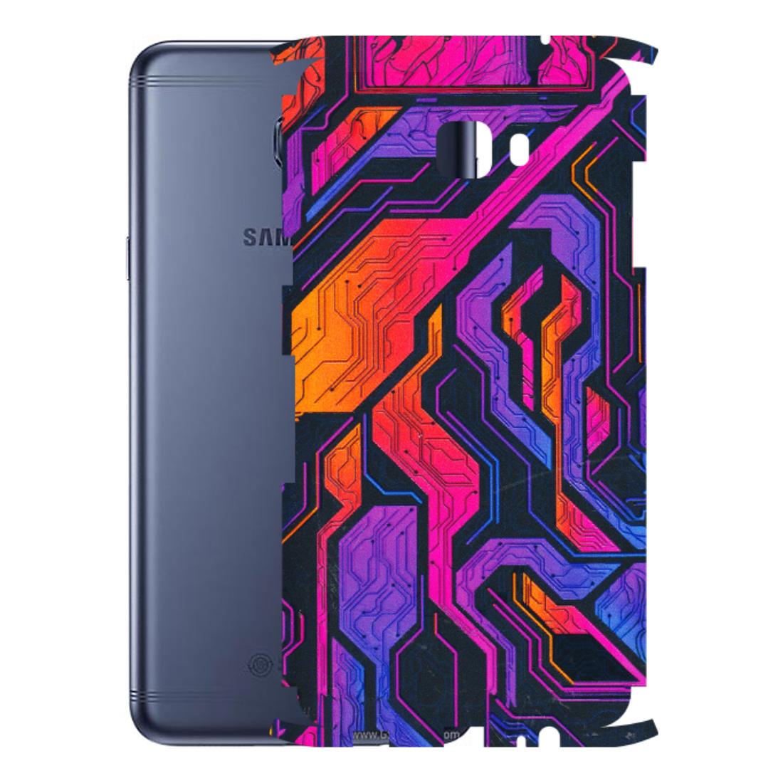 Samsung M/F/Note/Flip and C Phone Skins (All Models) - Tech Circuits Futuristic - 3D Embossed Finish (L-07) Samsung Galaxy C7 Pro