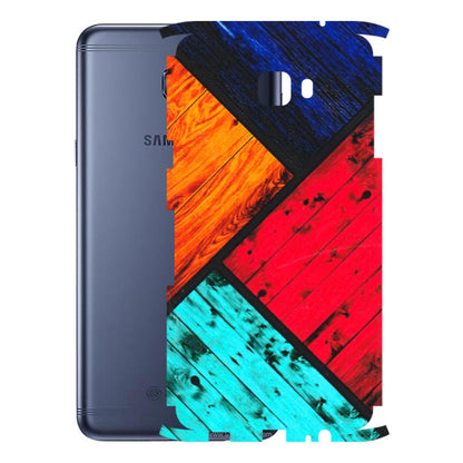 Samsung M/F/Note/Flip and C Phone Skins (All Models) - Colourful Wood Panels Abstract - 3D Embossed Finish (L-09) Samsung Galaxy C7 Pro