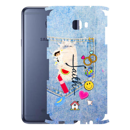 Samsung M/F/Note/Flip and C Phone Skins (All Models) - Denim Jeans Pocket - 3D Embossed Finish (L-134) Samsung Galaxy C7 Pro
