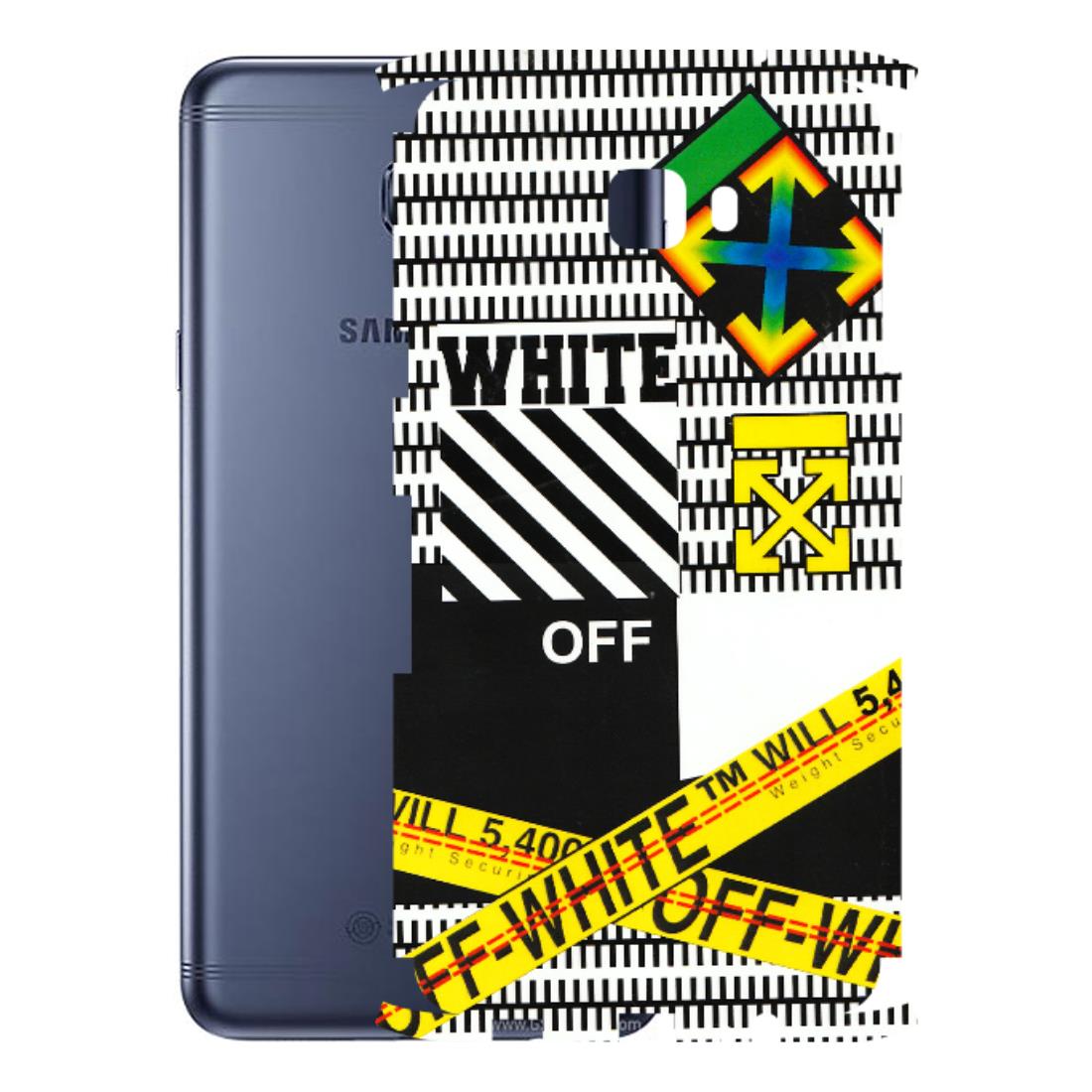 Samsung M/F/Note/Flip and C Phone Skins (All Models) - White Off Abstract - 3D Embossed Finish (L-172) Samsung Galaxy C7 Pro